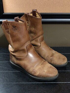 Georgia Boot Wellington In Tan Cheyenne Leather Men US 8M
